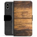 Etui Portfel Premium - iPhone X / iPhone XS - Drewno