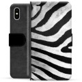 Etui Portfel Premium - iPhone X / iPhone XS - Zebra