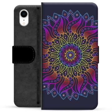 Etui Portfel Premium - iPhone XR - Kolorowa Mandala