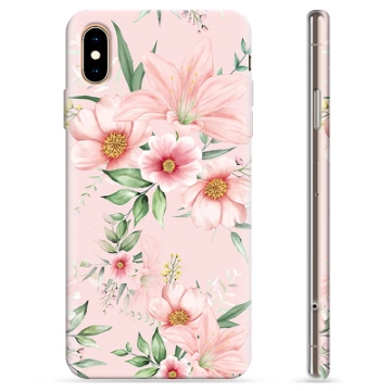 Etui TPU - iPhone XS Max - Kwiaty Akwarelowe