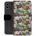 Etui Portfel Premium - iPhone X / iPhone XS - Graffiti