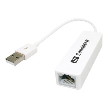 Sandberg Konwerter USB 2.0 na Sieć - 100 Mb/s - Biały 