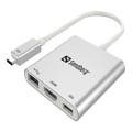 Adapter Sandberg USB-C HDMI USB — biała