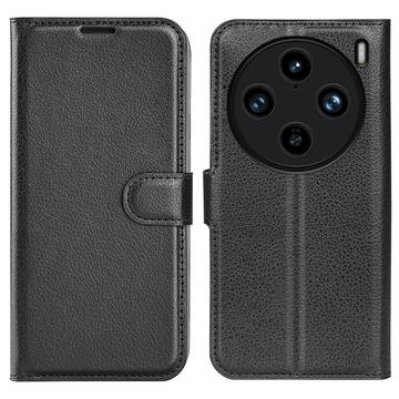 vivo X100 Pro Etui z Portfelem z Magnetycznym Zamknięciem - Czarne