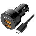 Aukey CC-T8 Qualcomm Quick Charge 3.0 - Podwójna Ładowarka Samochodowa USB