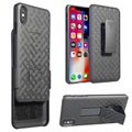 Hybrydowe Etui z Klipsem do Paska do Telefonu iPhone XS Max - Czarne