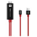 Kabel Przejściowy Lightning / HDMI AV Hoco UA4 - iPhone, iPad, iPod - Czarny / Czerńony