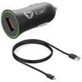 Szybka Ładowarka Samochodowa Itian USB Typu C - Czarna