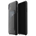 Skórąany Pokrowiec-Portfel Mujjo iPhone XR - Czerń