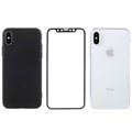 Zestaw Ochronny NXE Perfect Suit iPhone X / iPhone XS - Czarny / Przezroczyst