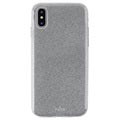 Etui z TPU Puro Shine Glitter do iPhone XS Max - Srebrne