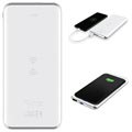 Ładowarka Bezprzewodowa / Powerbank Puro Slim - USB, Typ-C - 8000mAh - Biała