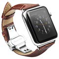 Apple Watch Series SE/6/5/4/3/2/1 Skórzany Pasek Qialino - 42mm, 44mm - Czarny