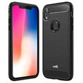 Saii Szczotkowany Pokrowiec iPhone XR - Włókno Węglowe - Czarny