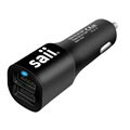 Podwójna Ładowarka Samochodowa USB Saii - 3,4A - Czarna