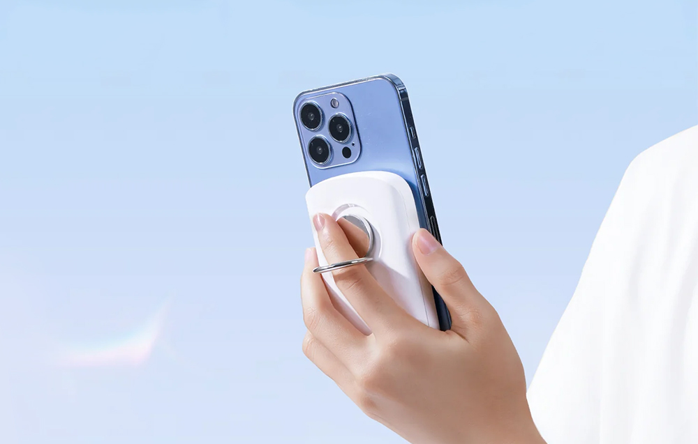 Joyroom JR-W030 Bezprzewodowy Power Bank 6000mAh z uchwytem pierścieniowym - 20W - Czarny