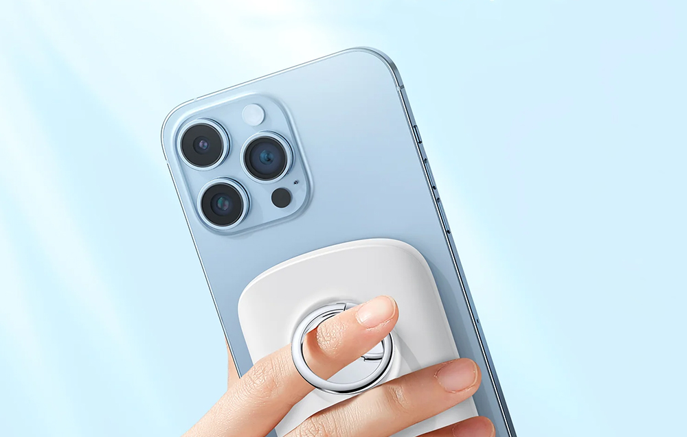 Joyroom JR-W030 Bezprzewodowy Power Bank 6000mAh z uchwytem pierścieniowym - 20W - Czarny