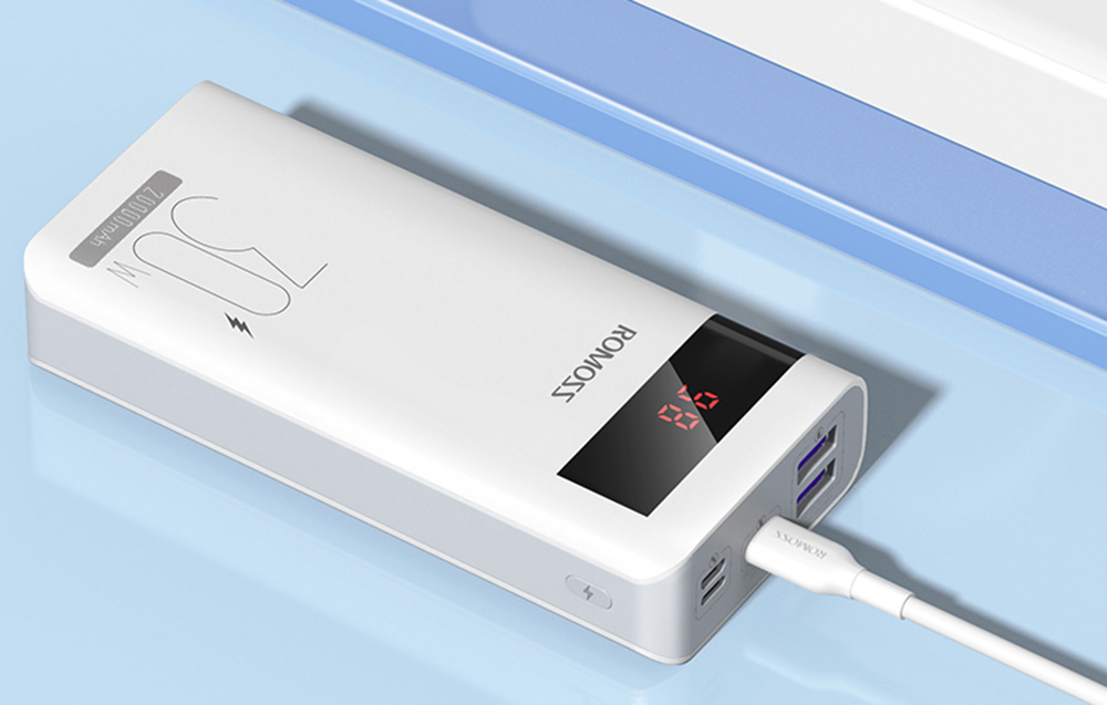 Romoss Sense6PS Pro 30W Power Bank 20000mAh - USB-C, 2x USB-A - Biały