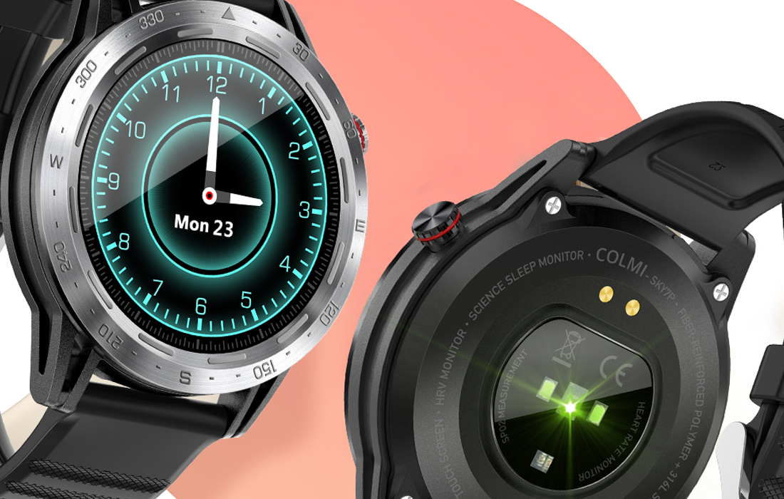 Colmi Sky 7 Pro Smartwatch - 3ATM, 1.3″ TFT - Srebrny / Czarny