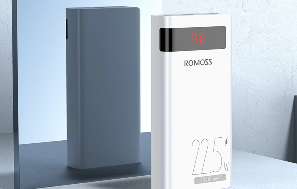 Romoss Sense 8PF Power Bank 30000mAh - 22.5W, PD, QC, FCP - Biały