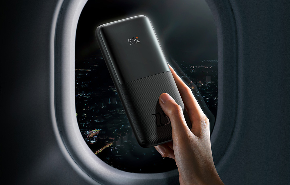 Baseus Bipow Pro Digital Display Fast Charge Power Bank 10000mAh/22.5W - 2xUSB, USB-C - Czarny
