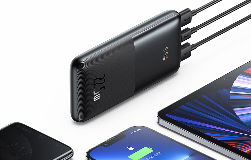 Baseus Bipow Pro Digital Display Fast Charge Power Bank 10000mAh/22.5W - 2xUSB, USB-C - Czarny