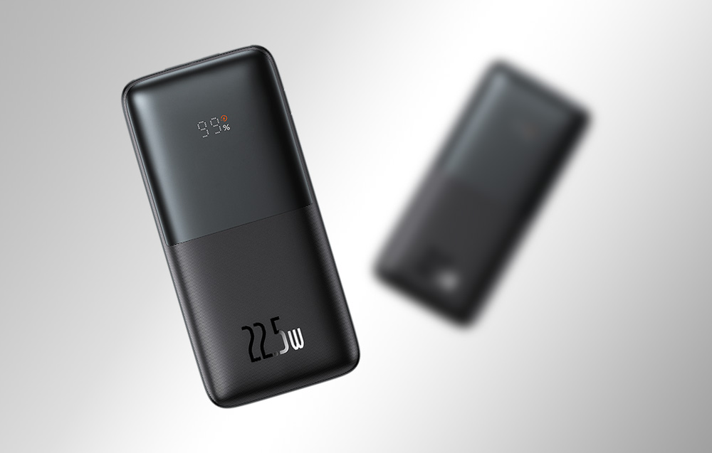 Baseus Bipow Pro Digital Display Fast Charge Power Bank 10000mAh/22.5W - 2xUSB, USB-C - Czarny