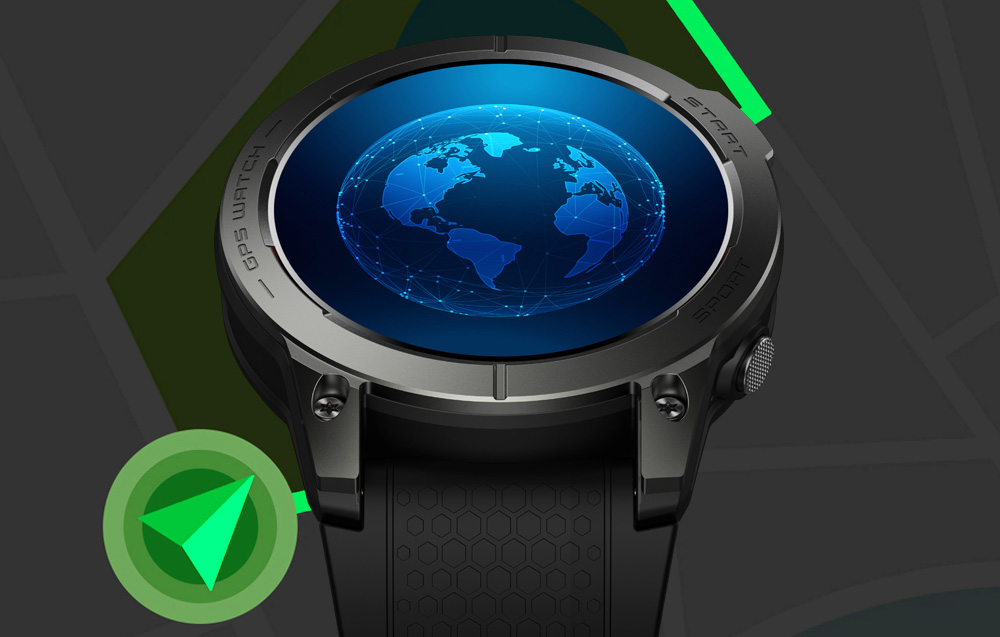 Zeblaze Stratos 3 Smartwatch z GPS, wyświetlaczem Ultra HD AMOLED - czarny