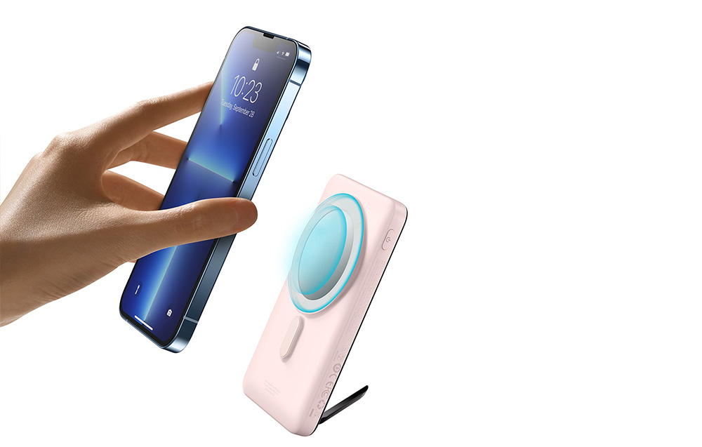 Baseus Magnetic Wireless Power Bank 10000mAh - USB-C 20W, kompatybilny z MagSafe - różowy