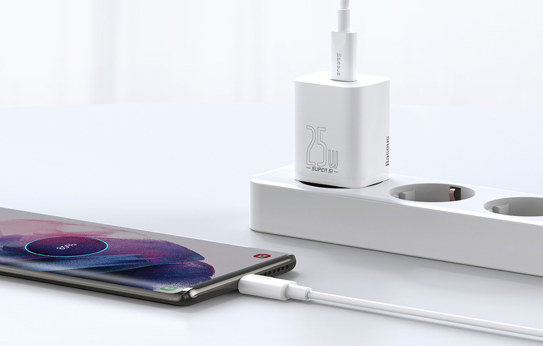 Baseus Super Si Quick USB-C Charger 25W - biała