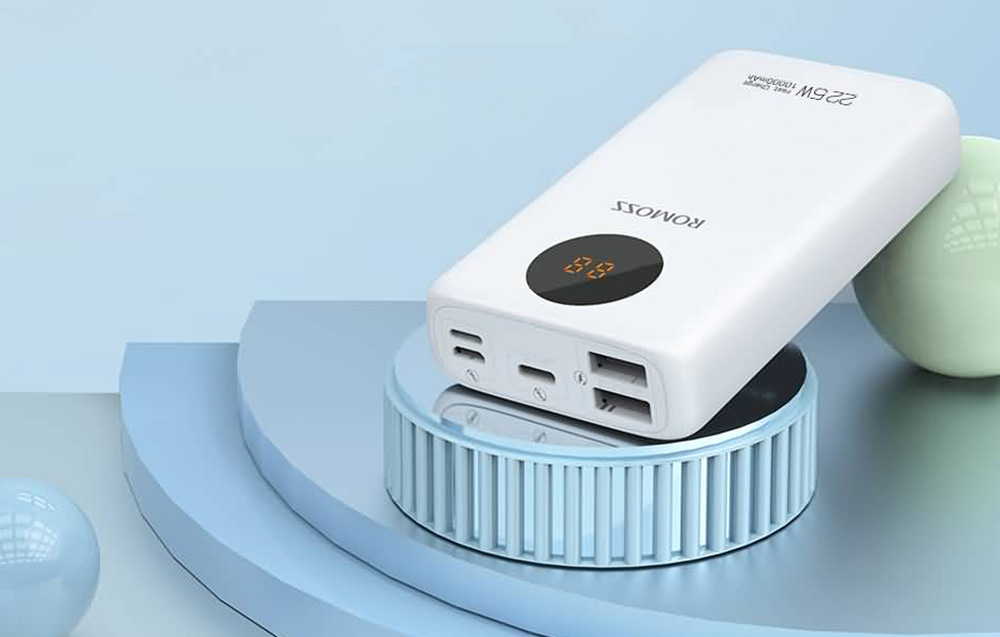Romoss SW10PF 10000mAh Power Bank 22.5W - USB-C, 2xUSB-A - Biały
